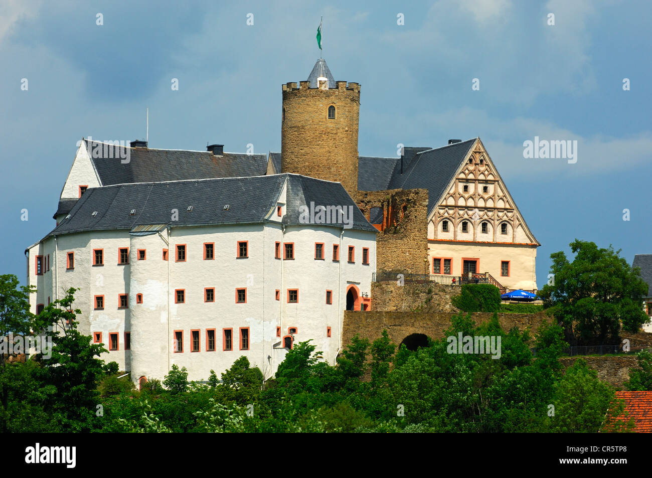 Burg Scharfenstein castle, Drebach, Erzgebirge, Ore Mountains, Saxony ...