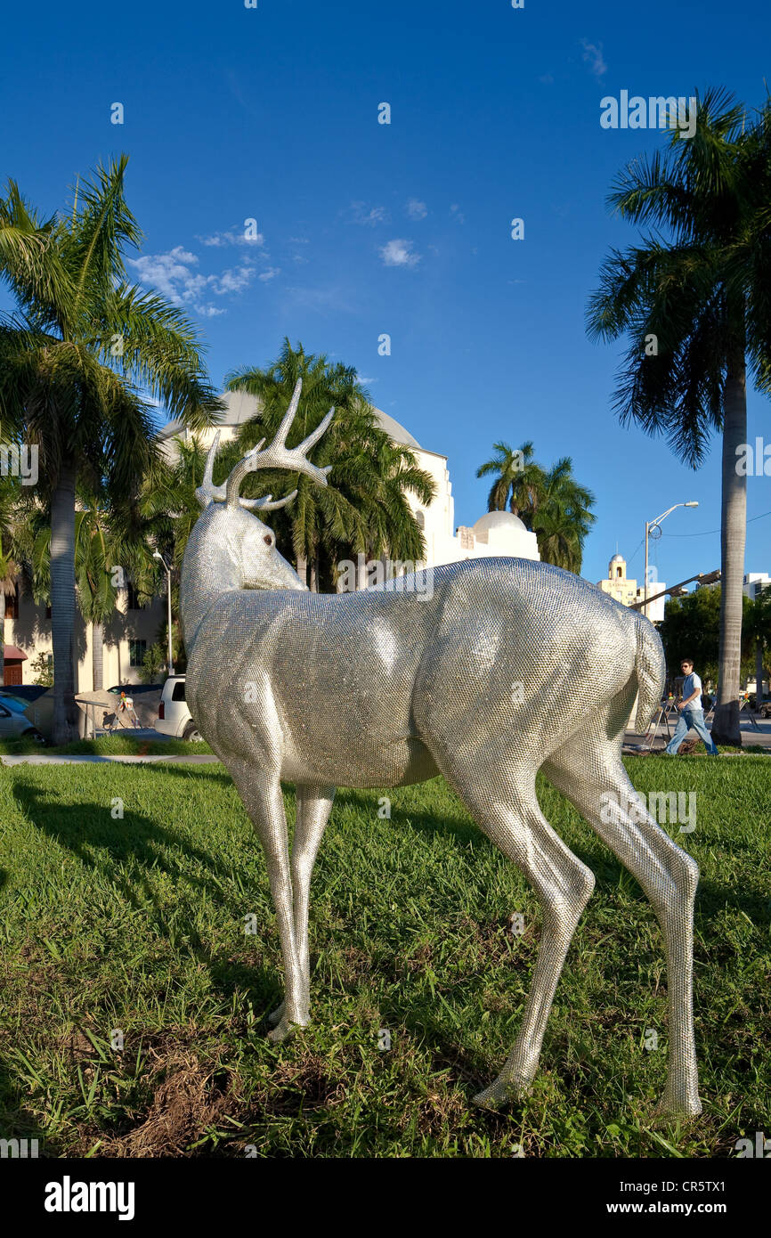 United States, Florida, Miami Beach, South Beach, Washington Avenue, Art Basel Miami Beach, artwork by American artist Marc Stock Photo