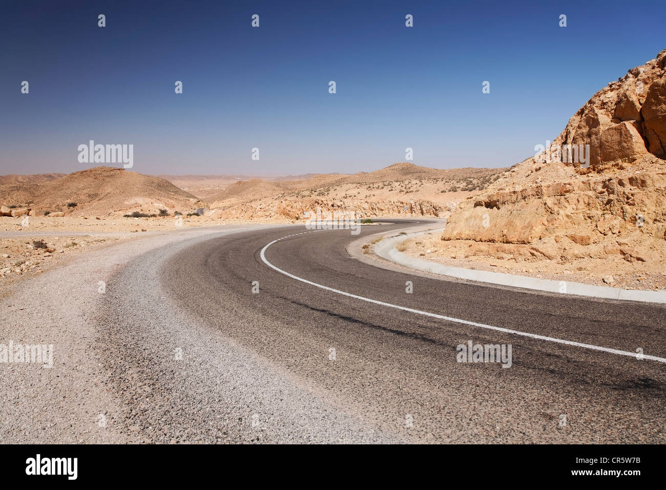 Road near Matmata, Tunisia, Maghreb region, North Africa, Africa Stock Photo