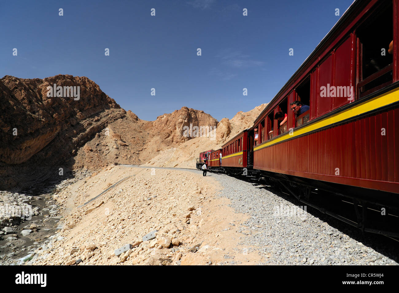 Lezard Rouge salon train in the Atlas Mountains, Southern Tunisia, Tunisia, Maghreb, North Africa, Africa Stock Photo