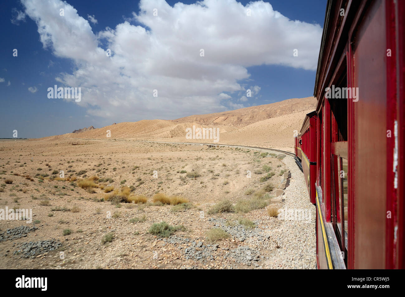 Lezard Rouge salon train in the Atlas Mountains, Southern Tunisia, Tunisia, Maghreb, North Africa, Africa Stock Photo