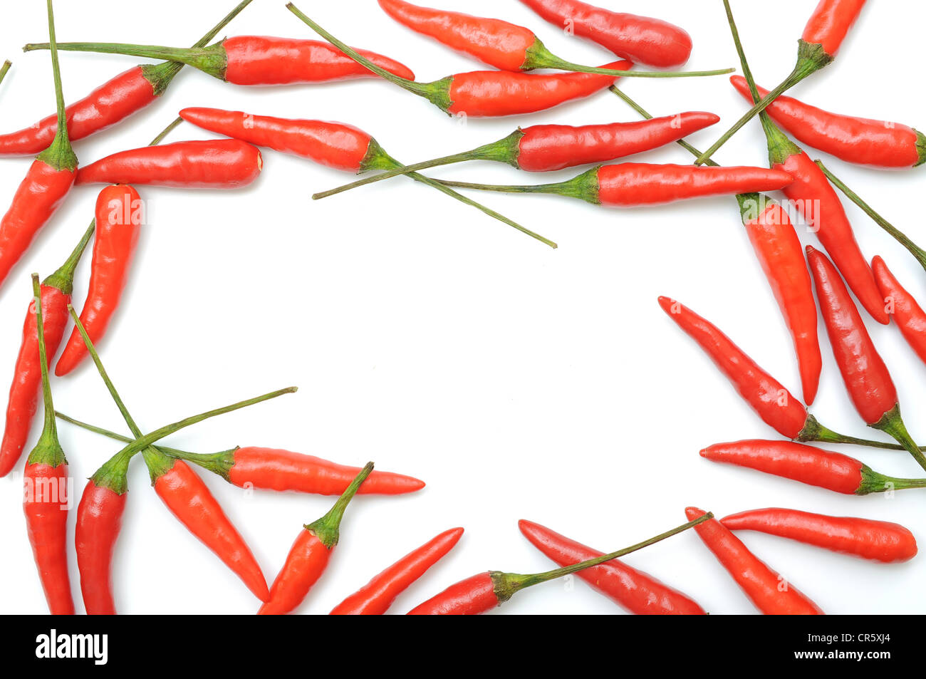 Red hot chili peppers border Stock Photo Alamy