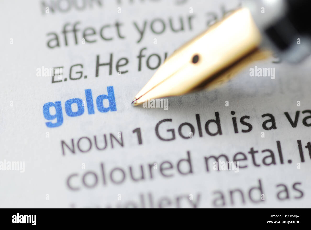 Gold Dictionary Series Stock Photo Alamy