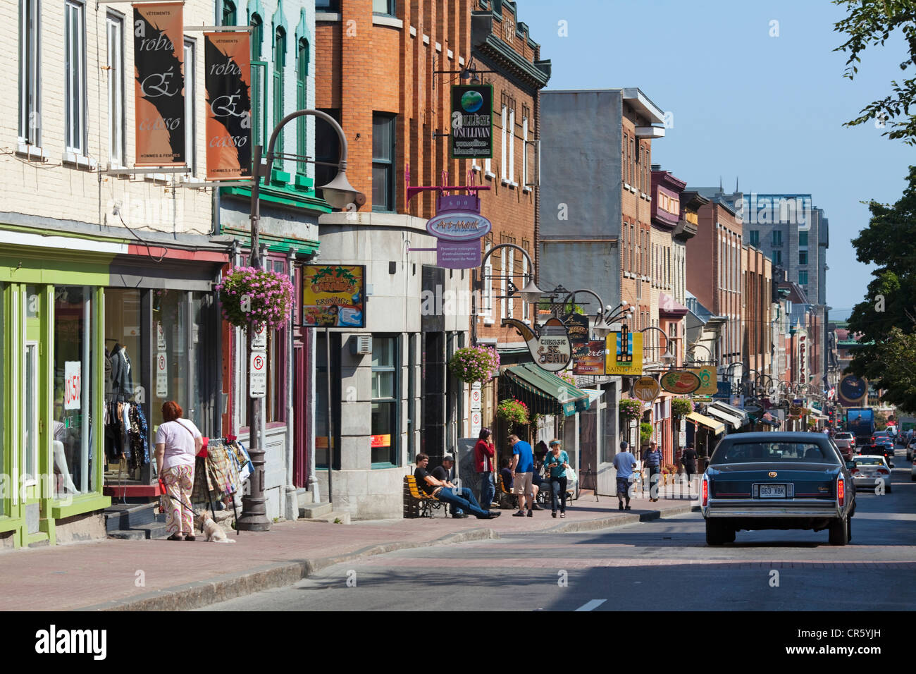 Canada, Quebec Province, Quebec City, Saint Jean Baptiste District, Rue Saint  Jean and its shops Stock Photo - Alamy