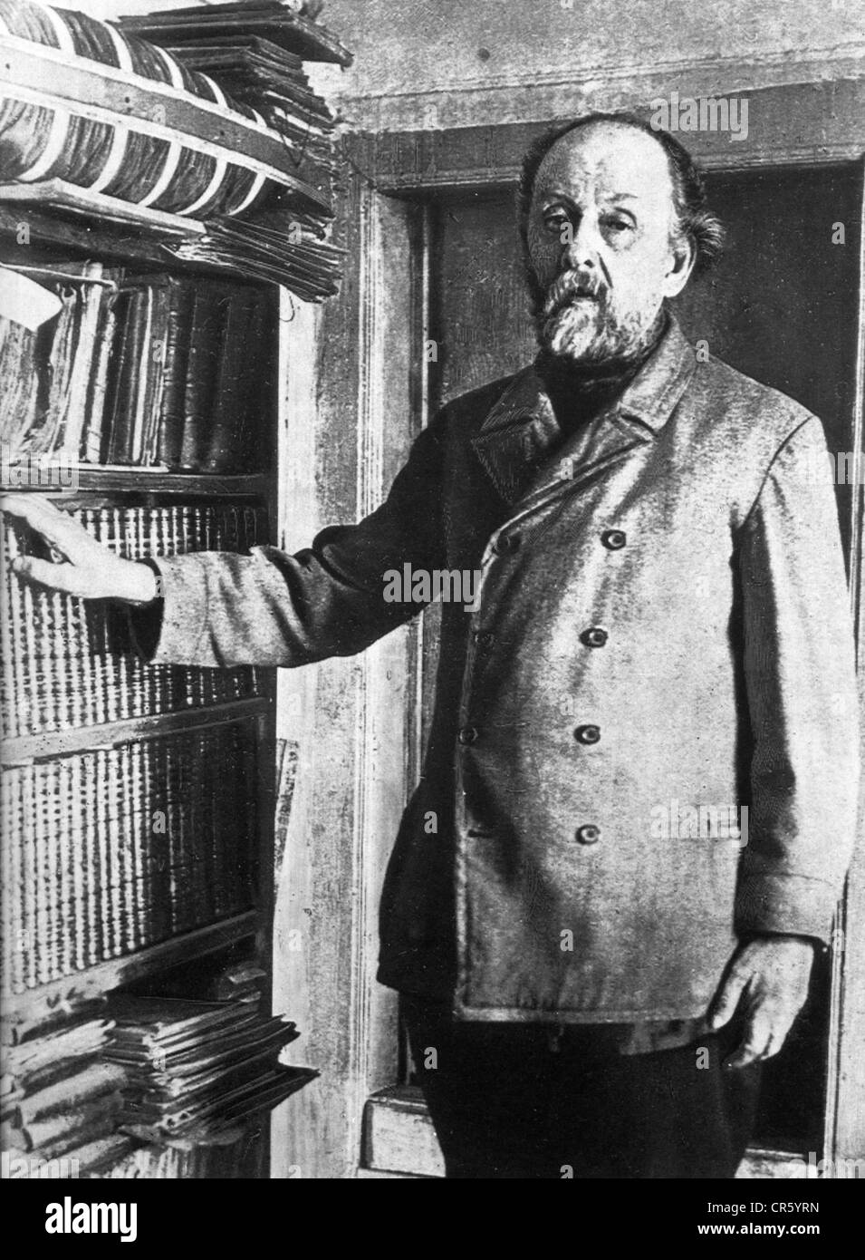 Tsiolkovskii, Konstantin Eduardovich, 17.9.1857 - 19.9.1935, Russian physicist, mathematician, pioneer of the astronautic theory, half length, Stock Photo