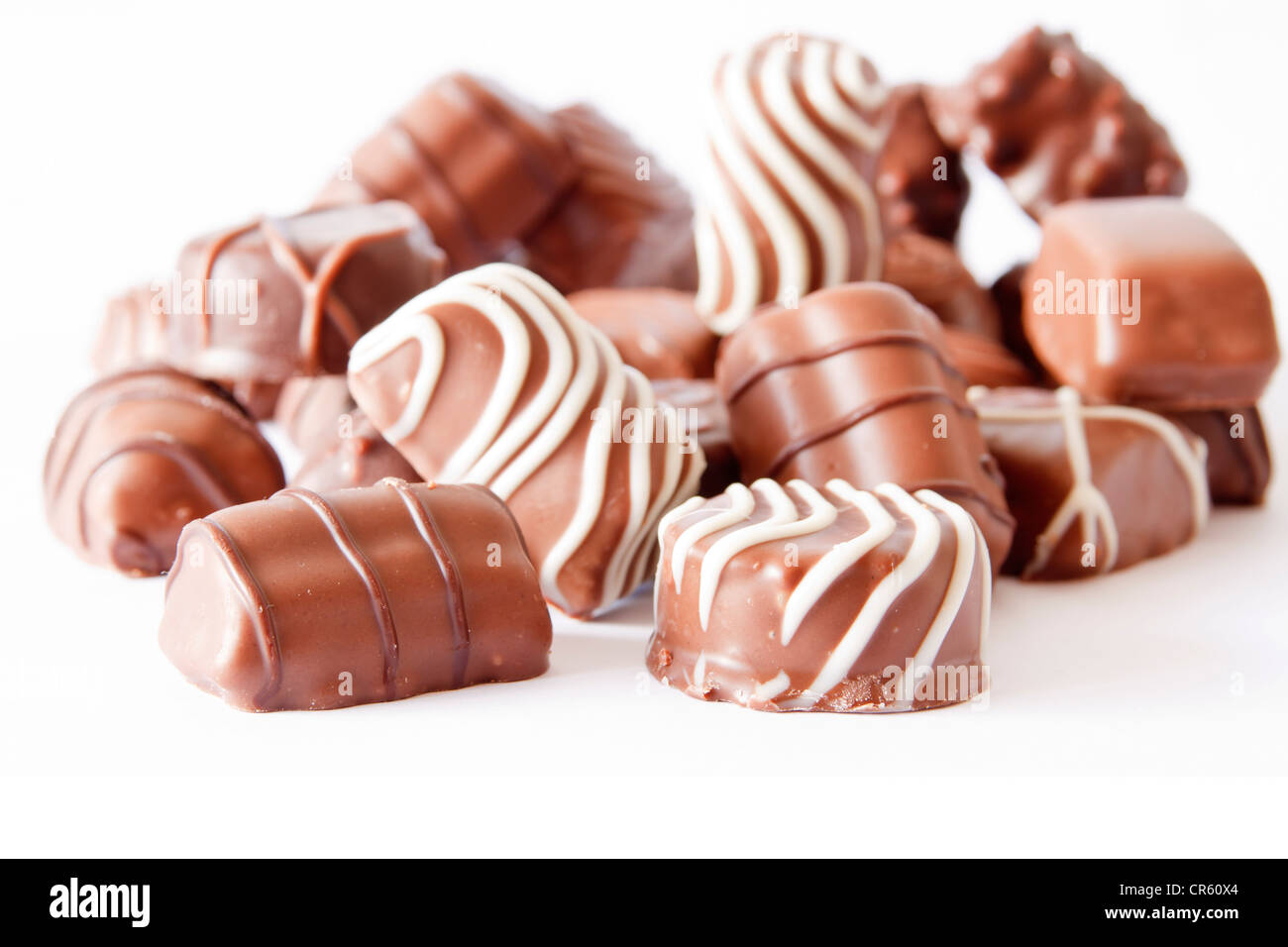 chocolate candy box background Stock Photo