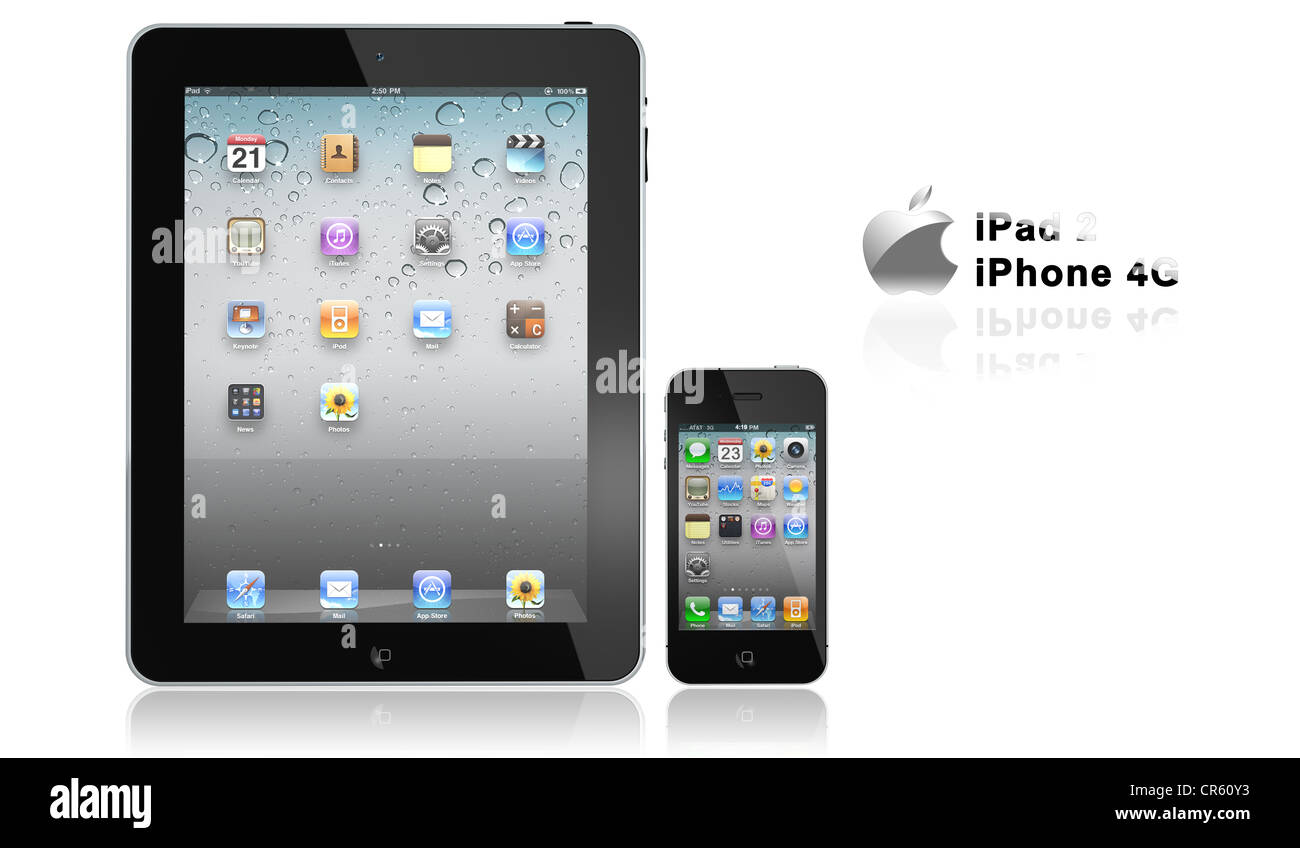 Apple iPad and iPhone 4 Photo taken on: May 20th, 2011 Stock Photo