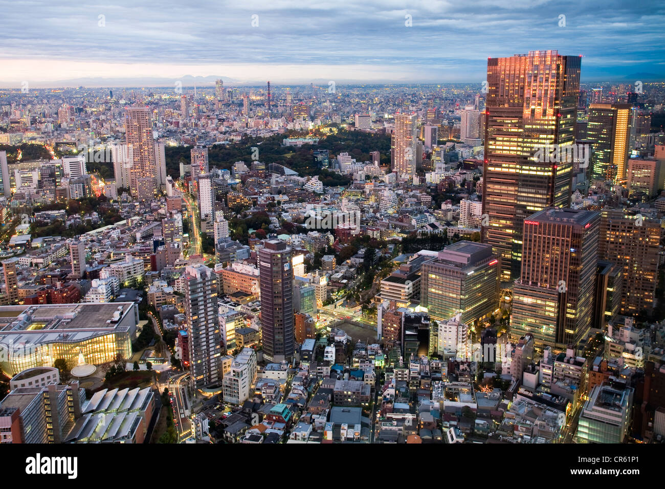 Japan, Honshu Island, Tokyo, Roppongi Hills, view from the Tokyo City View on the city center Stock Photo
