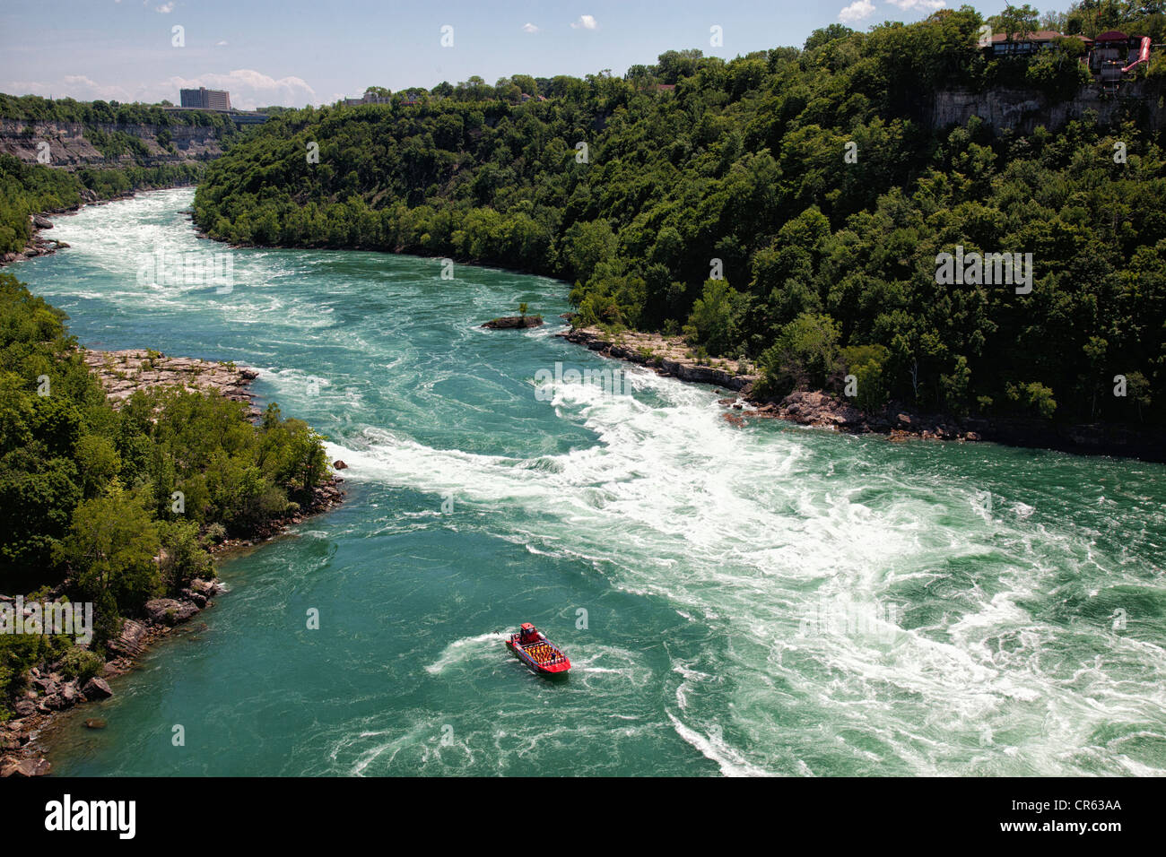 View of the wirlpools from the Spanish Cable car. Niagara Falls. Ontario.Canada. Stock Photo