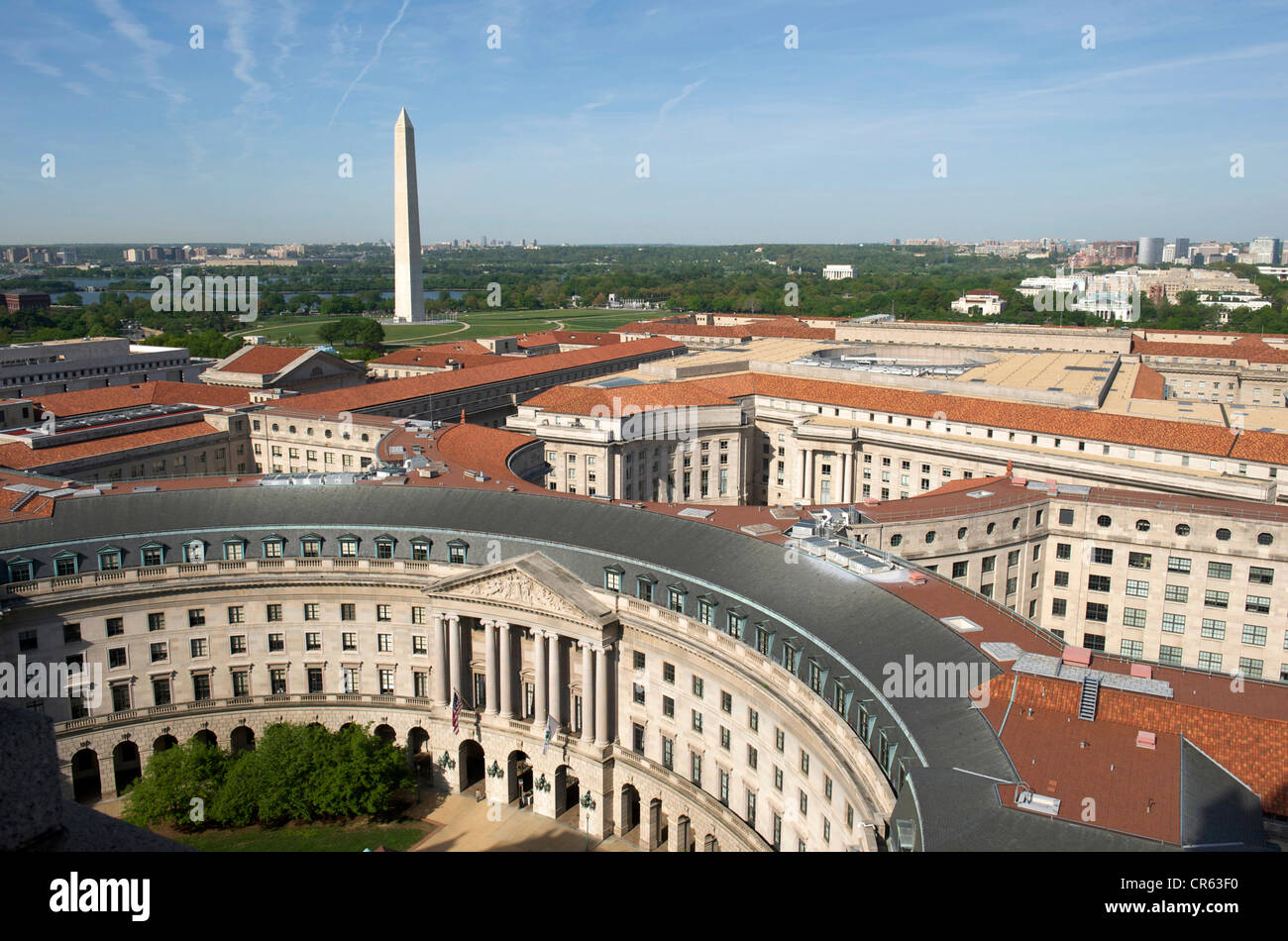 United States, Washington DC, The Mall with Washington Monument Stock Photo