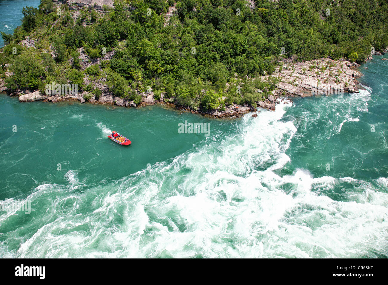 View of the wirlpools from the Spanish Cable car. Niagara Falls. Ontario.Canada. Stock Photo