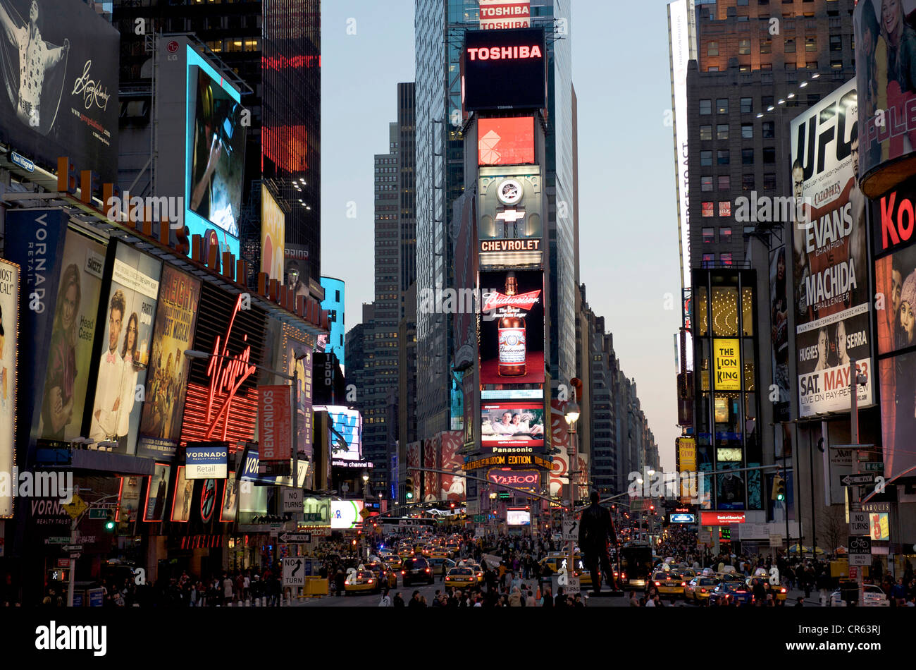 United States, New York City, Manhattan, Times Square Stock Photo
