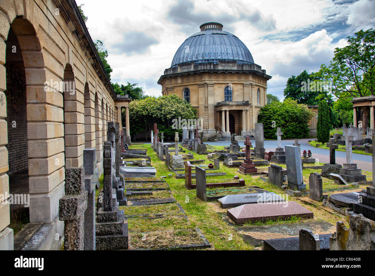 Brompton cemetery architecture - London UK Stock Photo