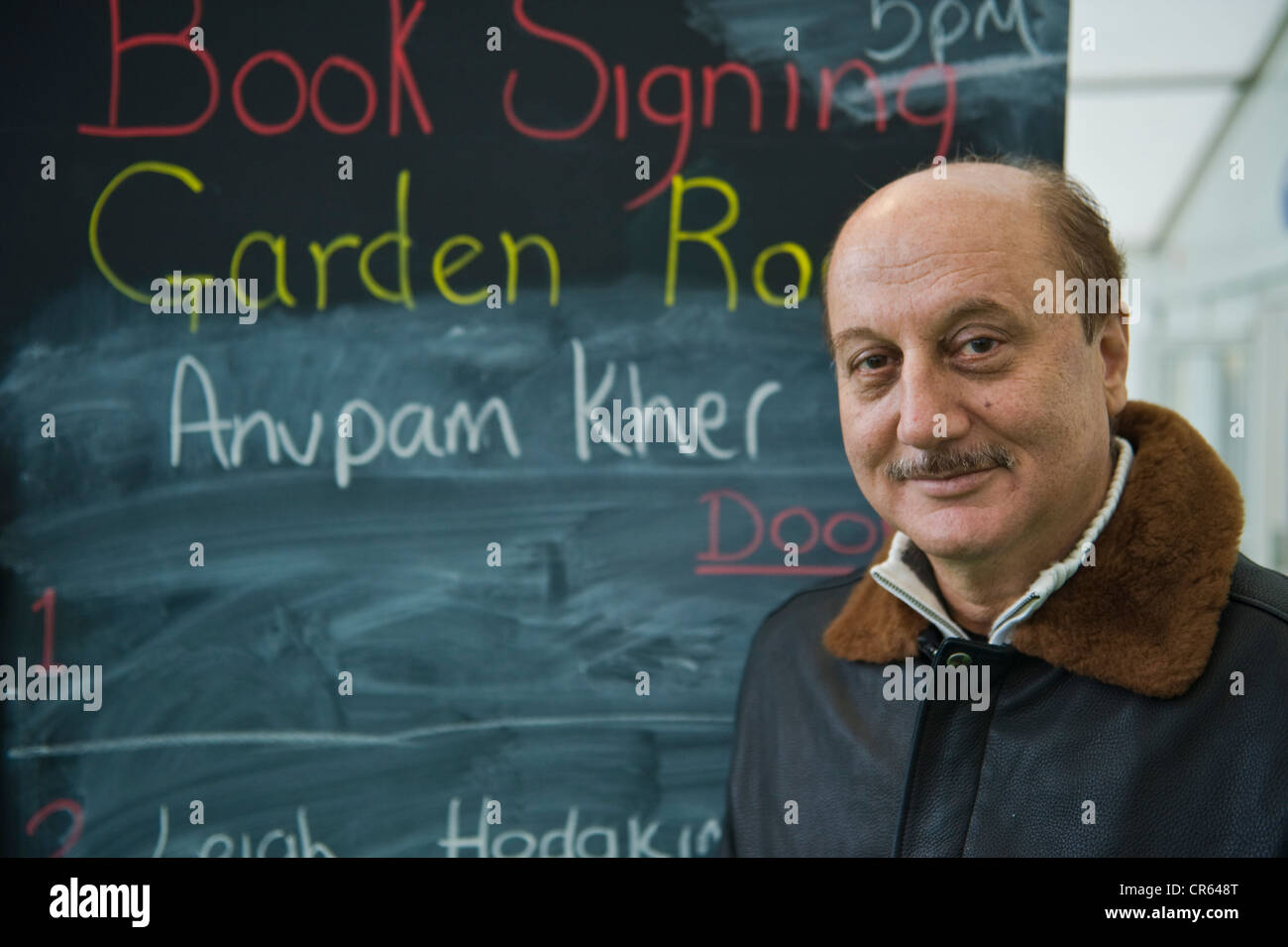 Anupam Kher, Indian Bollywood actor book signing at The Telegraph Hay Festival 2012, Hay-on-Wye, Powys, Wales, UK Stock Photo