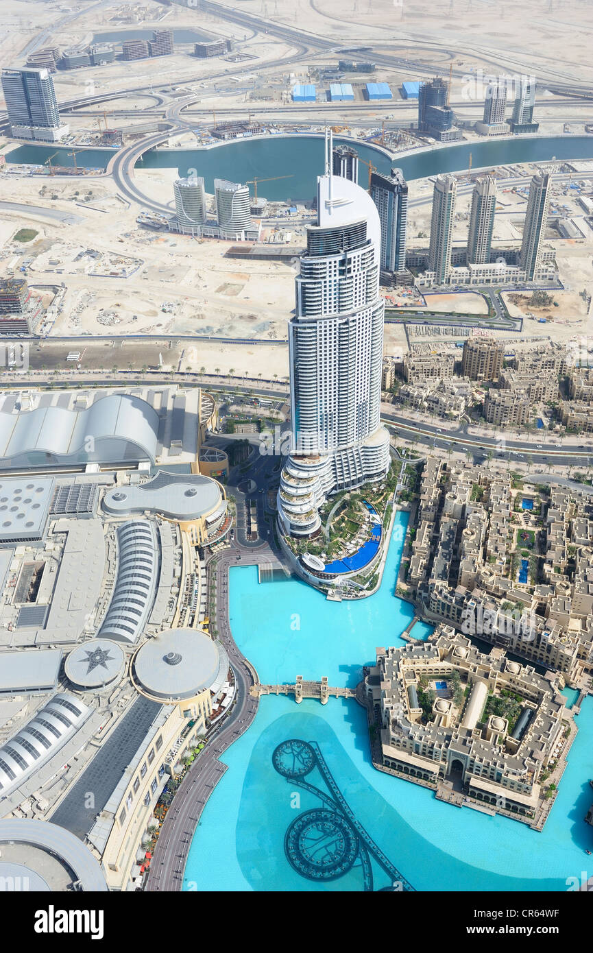 View the observation deck "At the Top", 124th floor of Burj Khalifa, tallest building in world, 828m, overlooking Stock Photo - Alamy