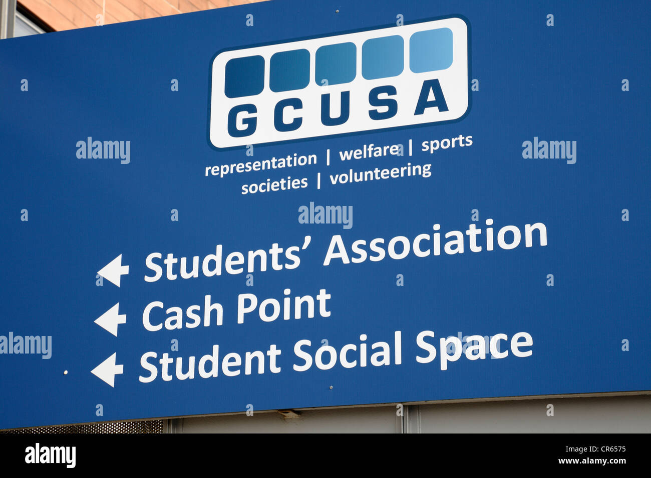 Glasgow Caledonian University Students Association sign, Scotland, UK ...