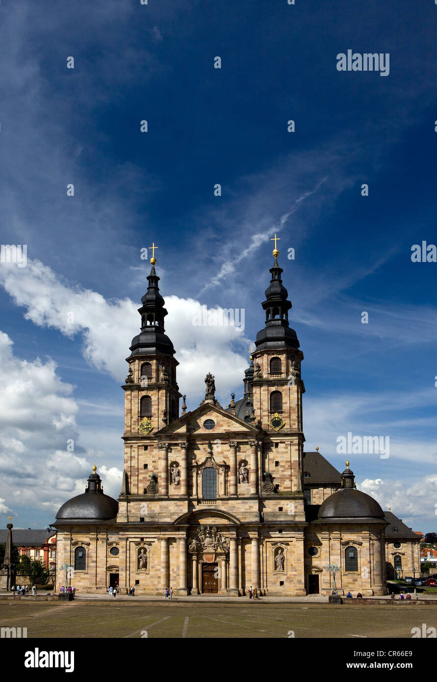 Frontal view of the Fuldaer Dom cathedral, Fulda, Hesse, Germany, Europe Stock Photo