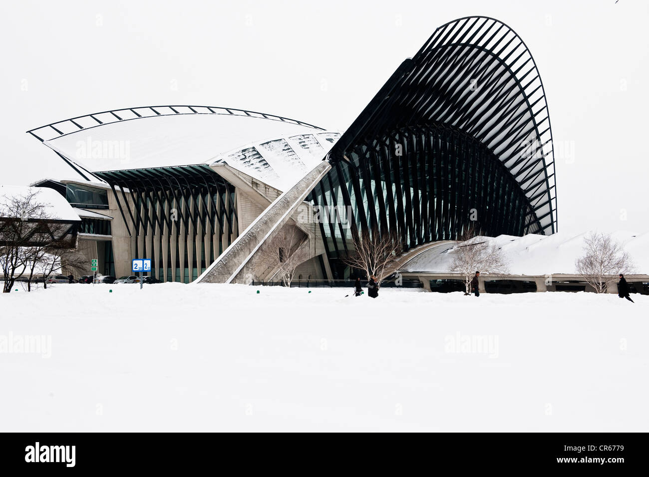 France, Rhone, Lyon, Lyon Saint Exupery Airport TGV Railway Station by the architect Santiago Calatrava Valls Stock Photo