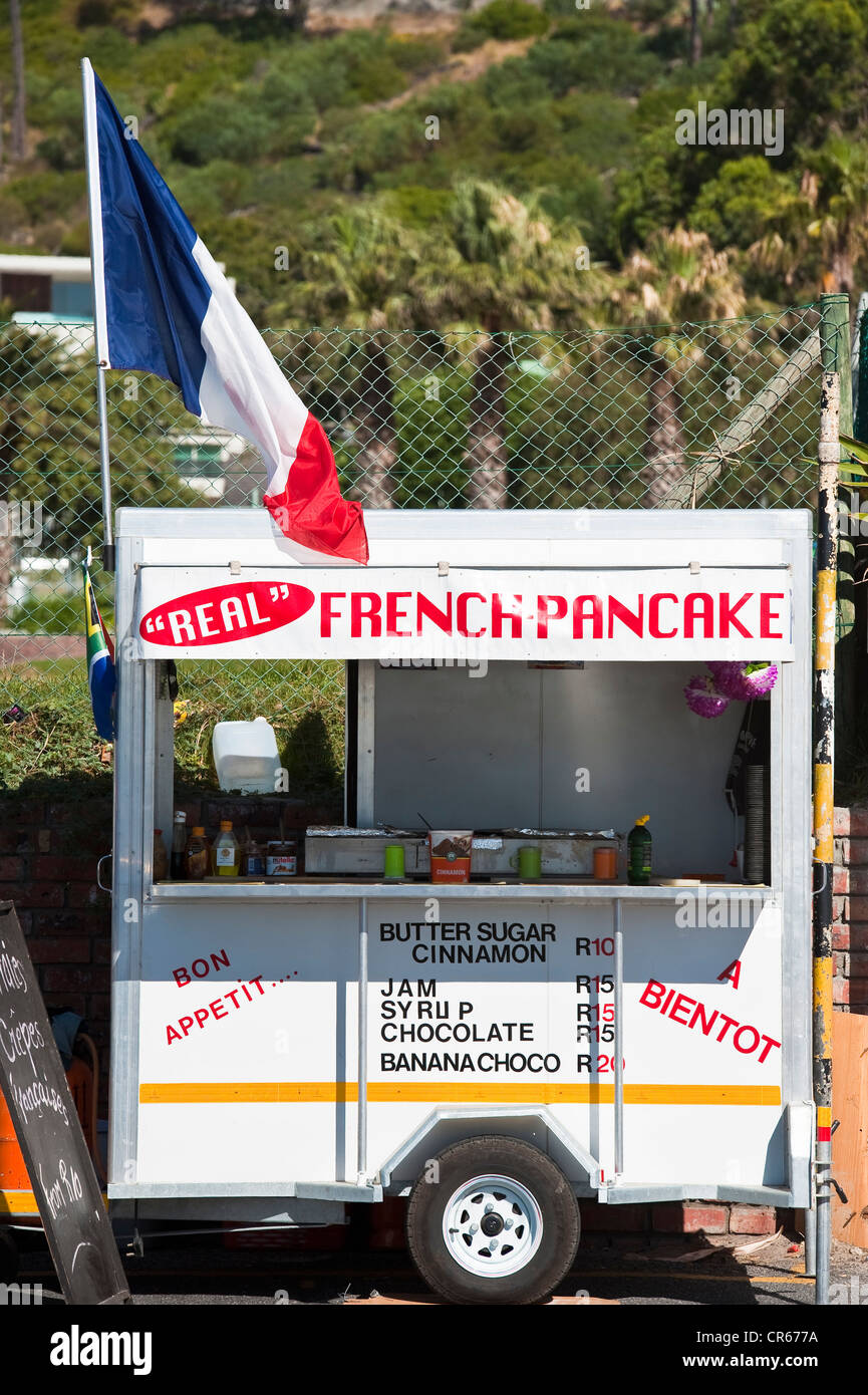 South Africa, Western Cape, Cape Town, district of Camps Bay, small business selling pancakes