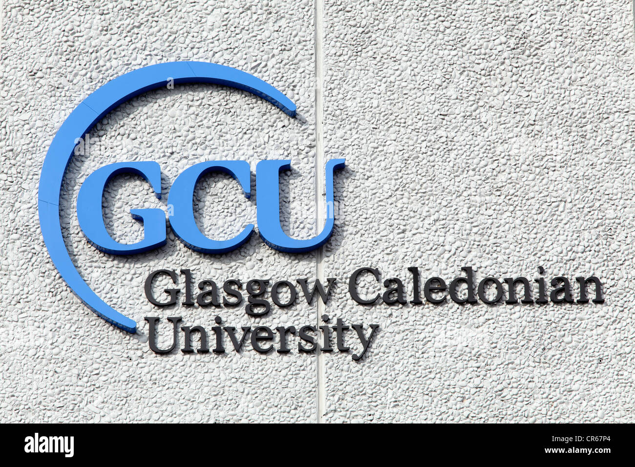 Glasgow Caledonian University sign, Scotland, UK Stock Photo