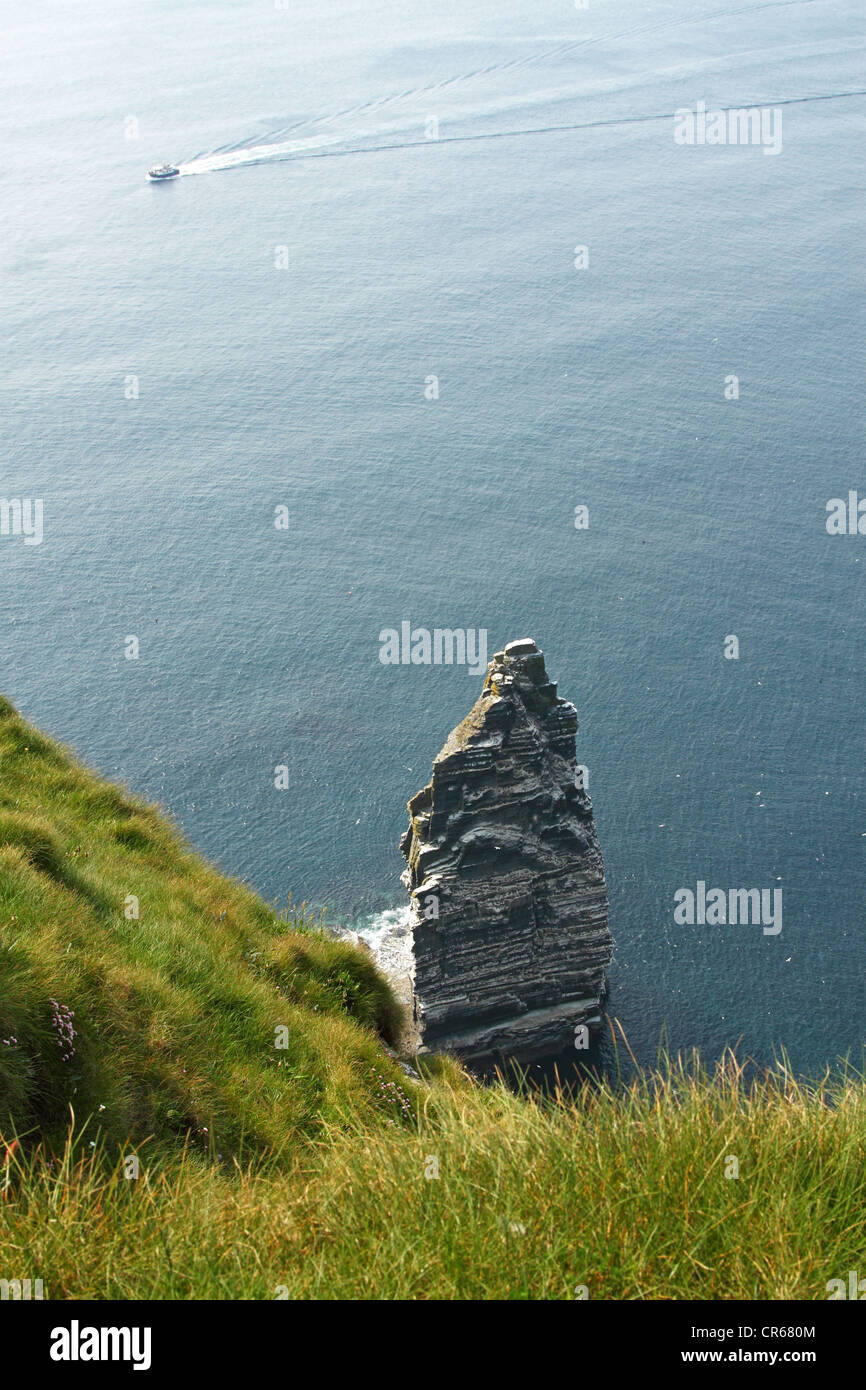 The Cliffs of Moher (Ireland) with a boat Stock Photo Alamy