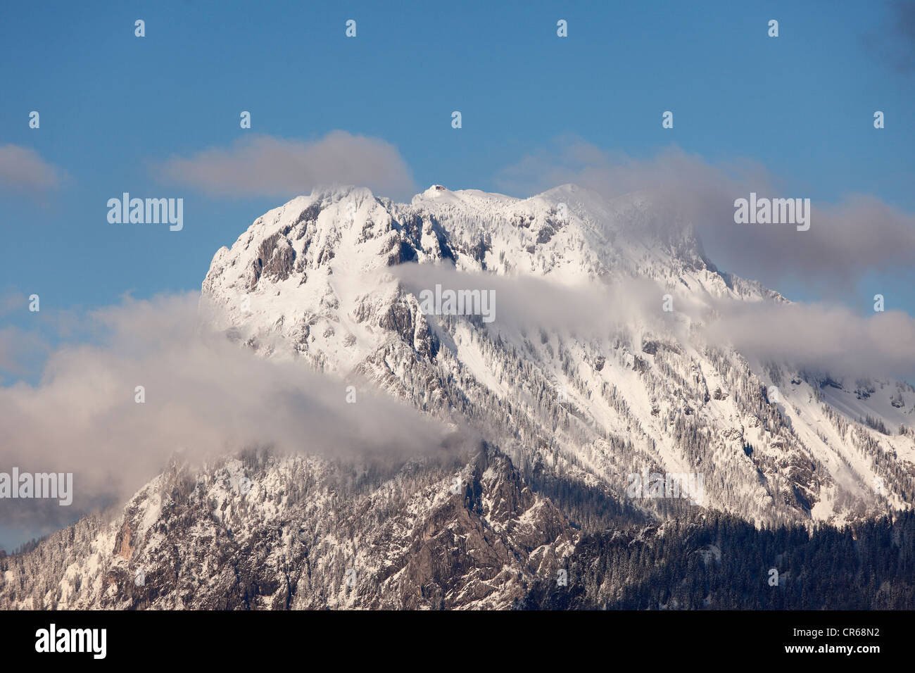 Austria, Upper Austria, View of Traunstein Mountain Stock Photo