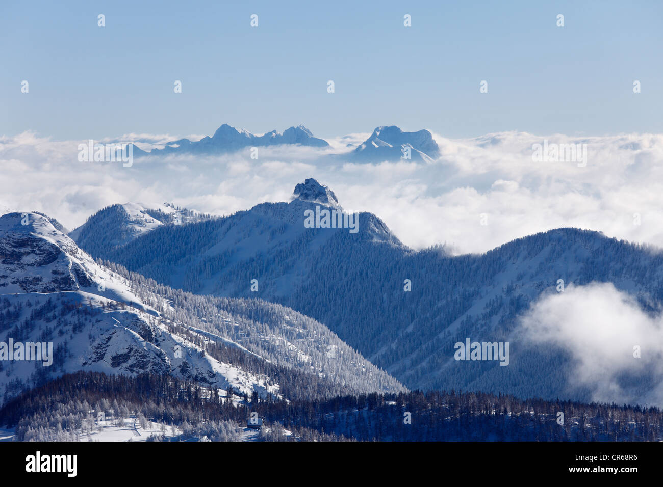 Austria, Styria, View of snowy mountain Stock Photo