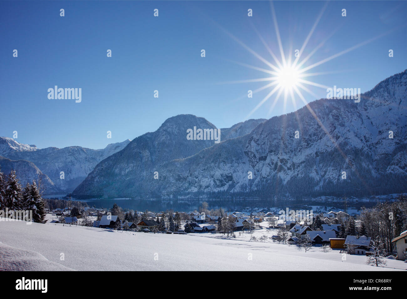 Austria, Upper Austria, View of Lake Hallstatt Stock Photo