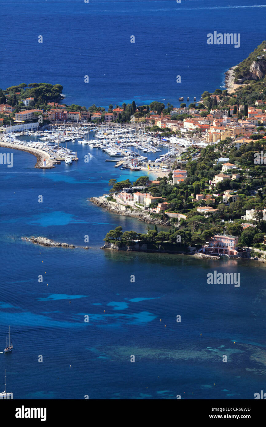 Top view above the Cap Ferrat and the village of Saint Jean Stock Photo