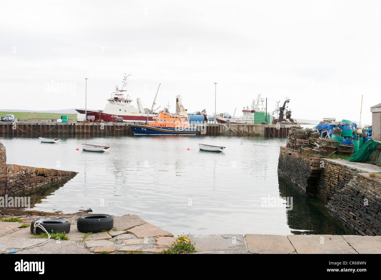 The harbour in Stromness on the Orkney Isles Stock Photo