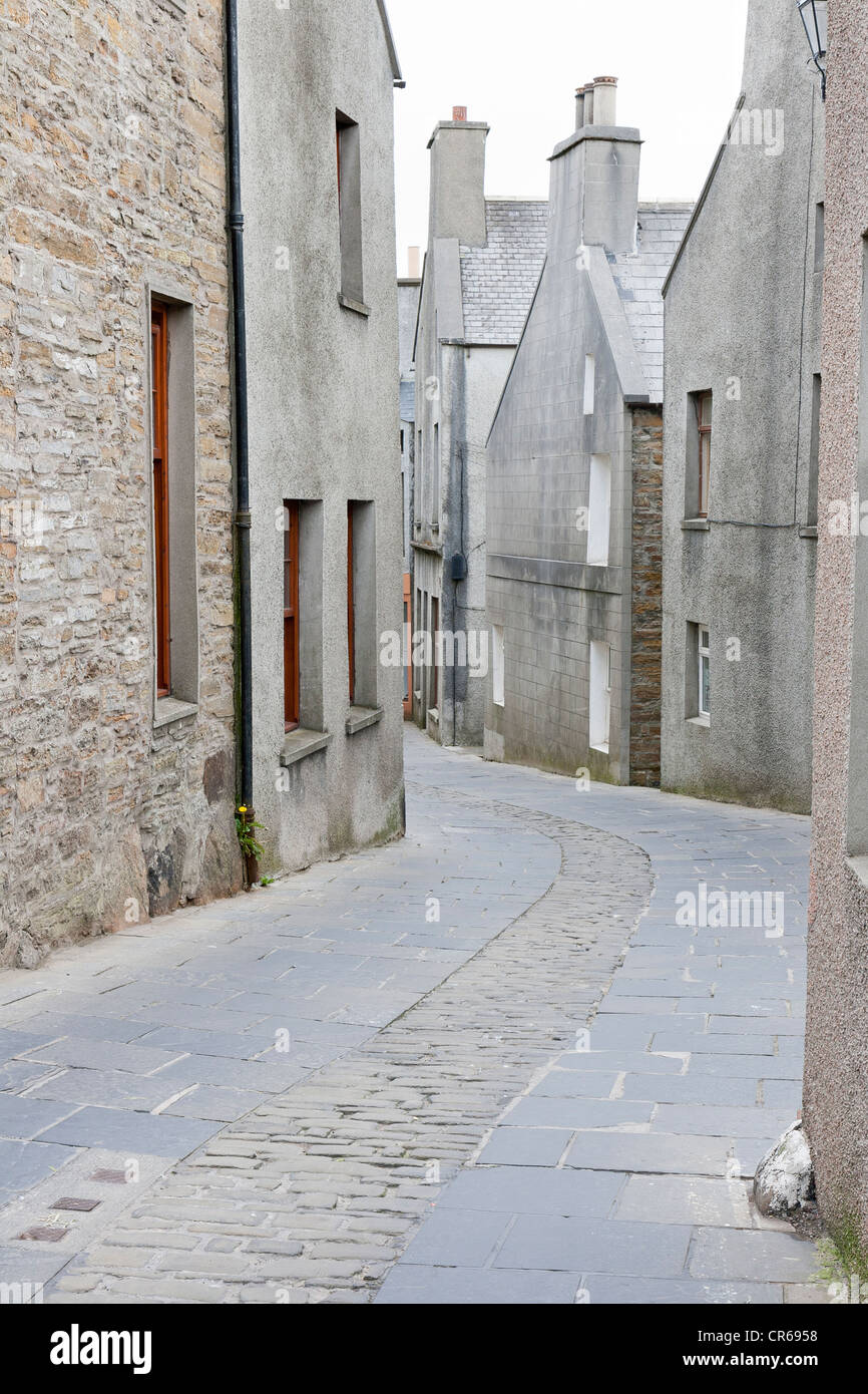 An urban street in Stromness on the Orkney Isles Stock Photo