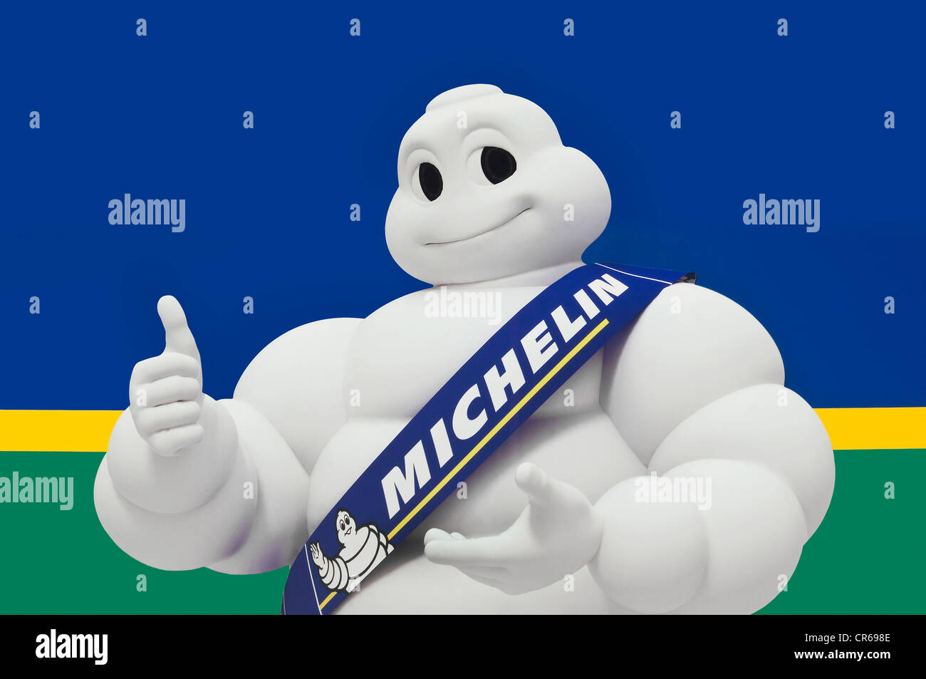 Bibendum Michelin on the top of Volvo truck Stock Photo - Alamy