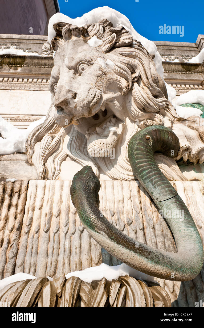 France, Isere, Grenoble, Saint Laurent District, the fountain of the