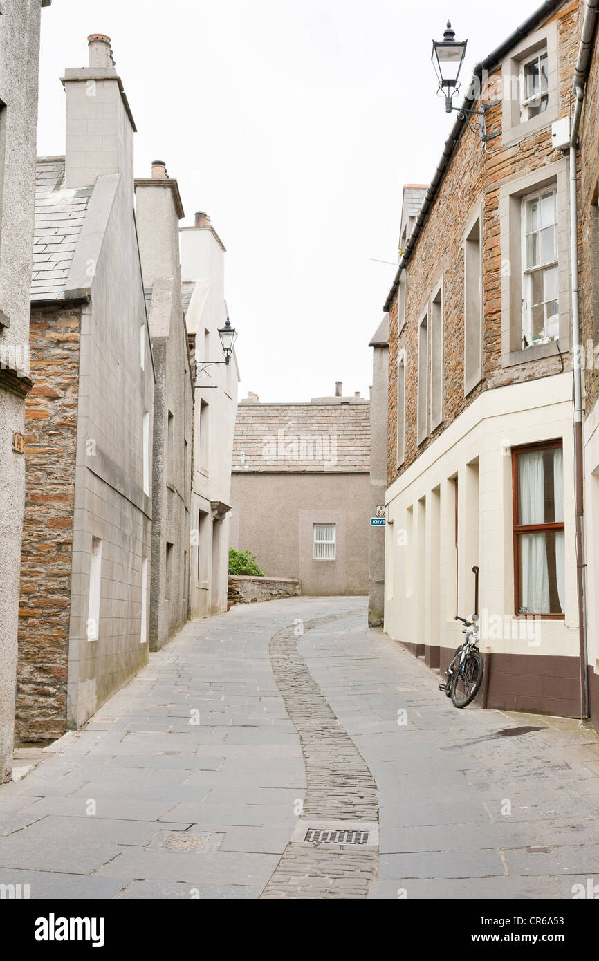 An urban street in Stromness on the Orkney Isles Stock Photo