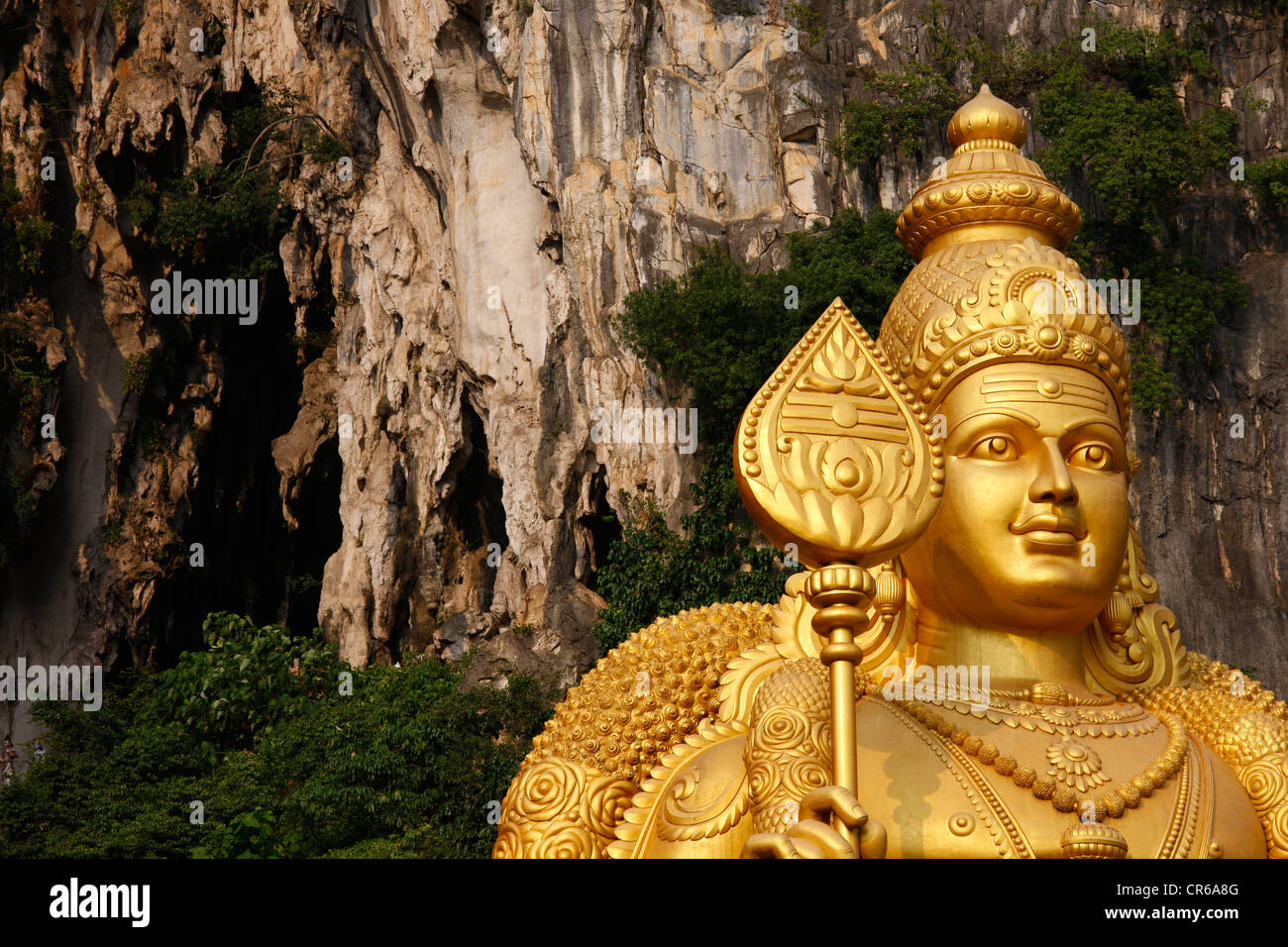 Statue of the God Murgan, Hindu festival Thaipusam, Batu Caves limestone caves and temples, Kuala Lumpur, Malaysia Stock Photo