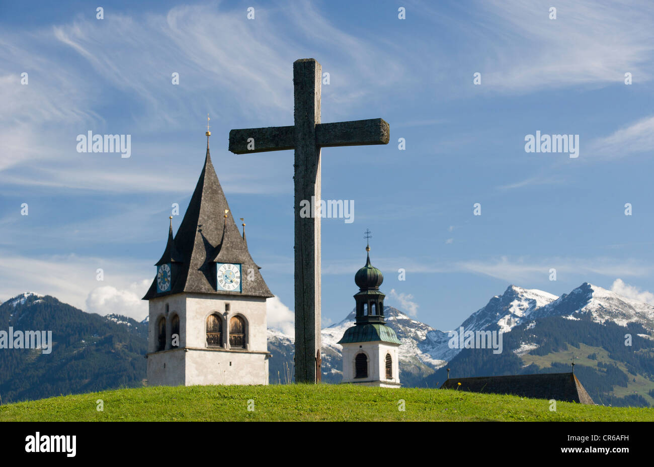 Austria, Tyrol,Kitzbuehel, View of Parish church Stock Photo