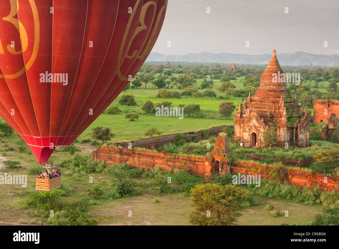 Bagan Sunrise Balloon Stock Photo