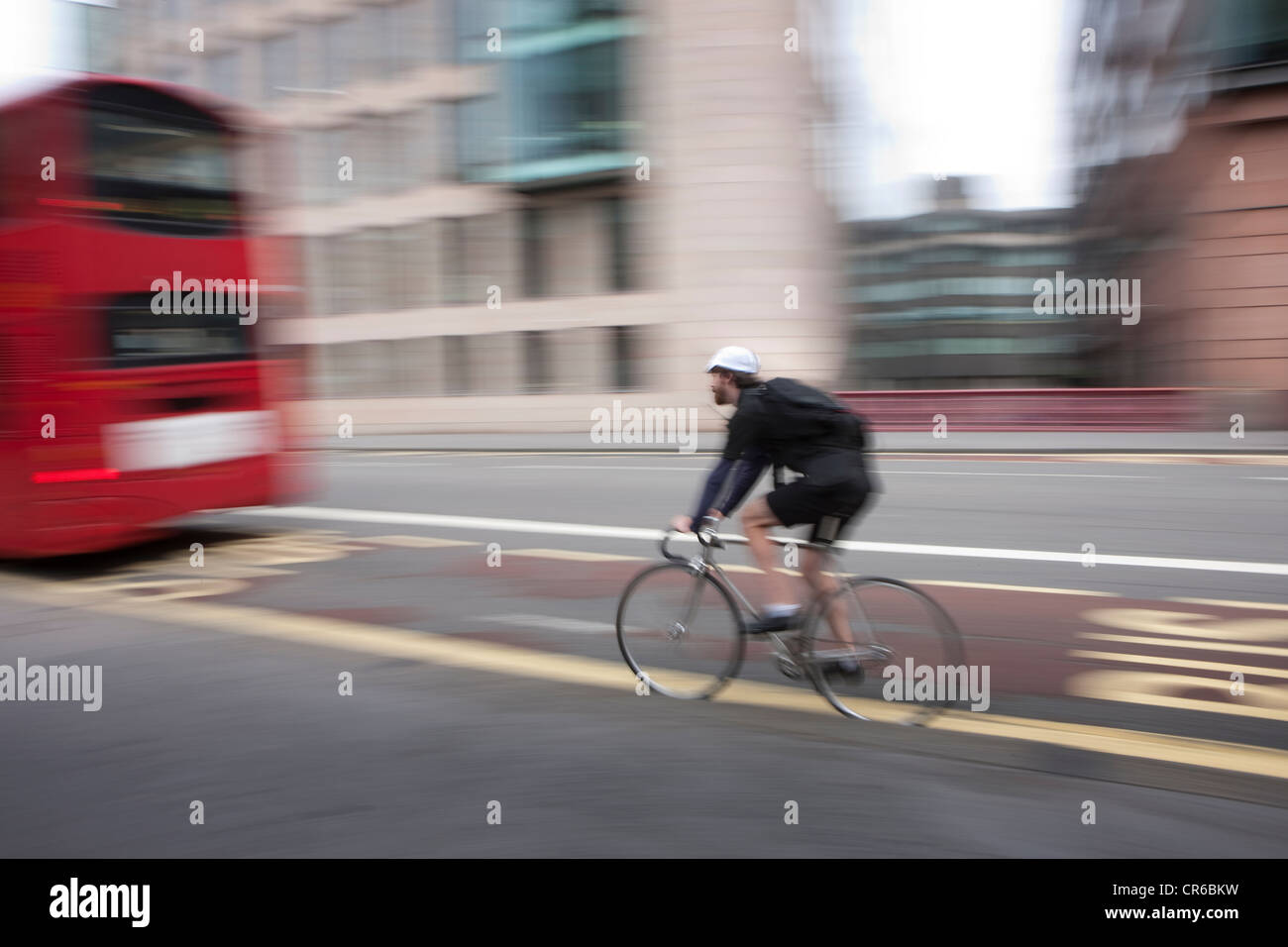 Bike courier London Stock Photo