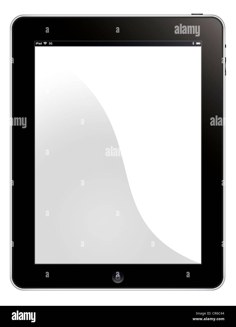 Apple ipad 3G cutout illustration digital tablet isolated on white background. Stock Photo