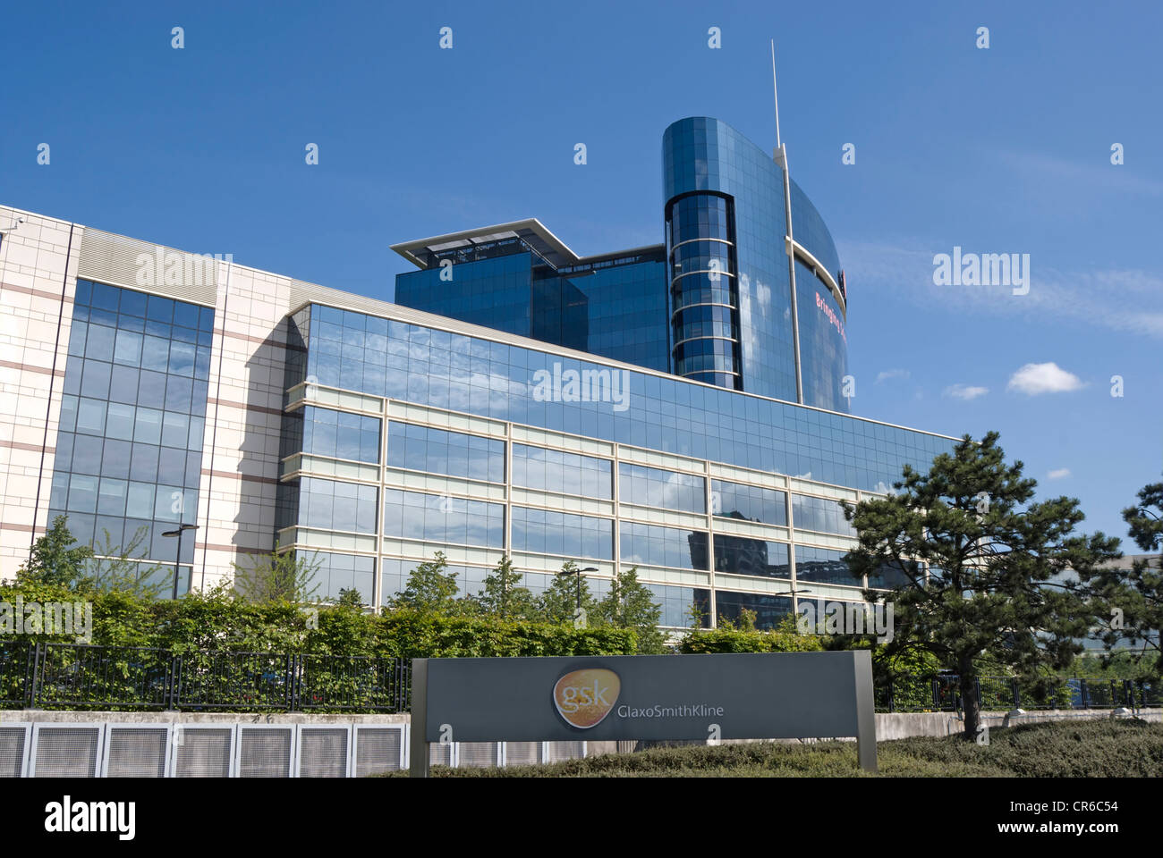 headquarters of gsk, glaxo smith kline, on the great west road, brentford, west london, england Stock Photo