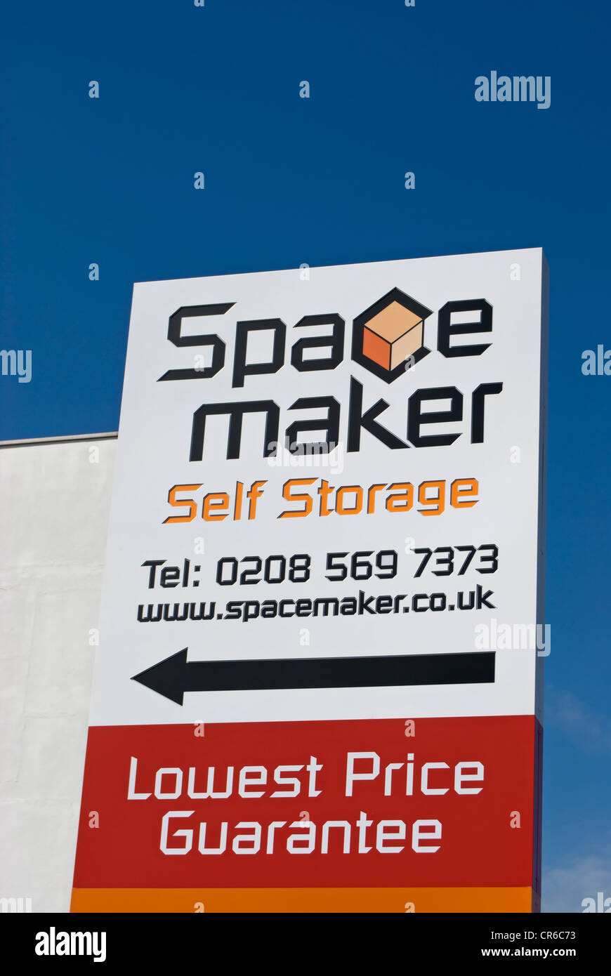 sign for spacemaker, a self storage company on the great west road