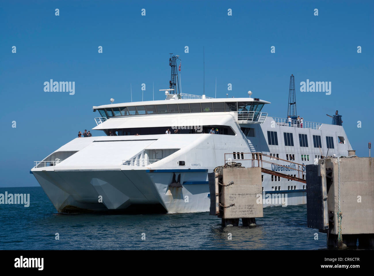 The Queenscliff Sorrento Ferry approaching the Queenscliffe terminal