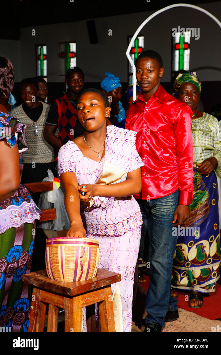 Woman during the collection, wedding, Bamenda, Cameroon, Africa Stock Photo