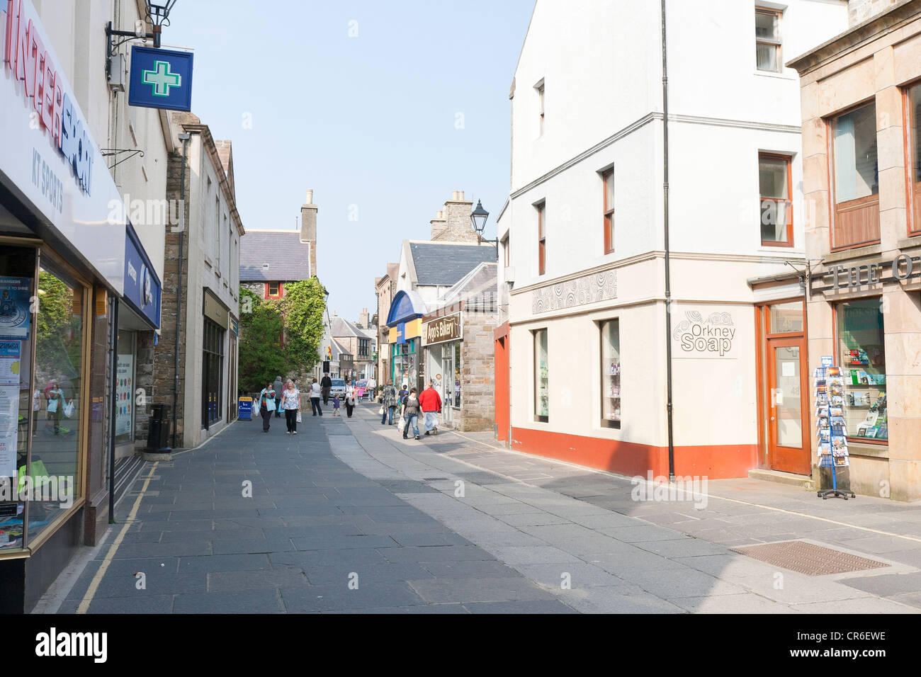 An urban street scene in Kirkwall on the Orkney Islands Stock Photo Alamy
