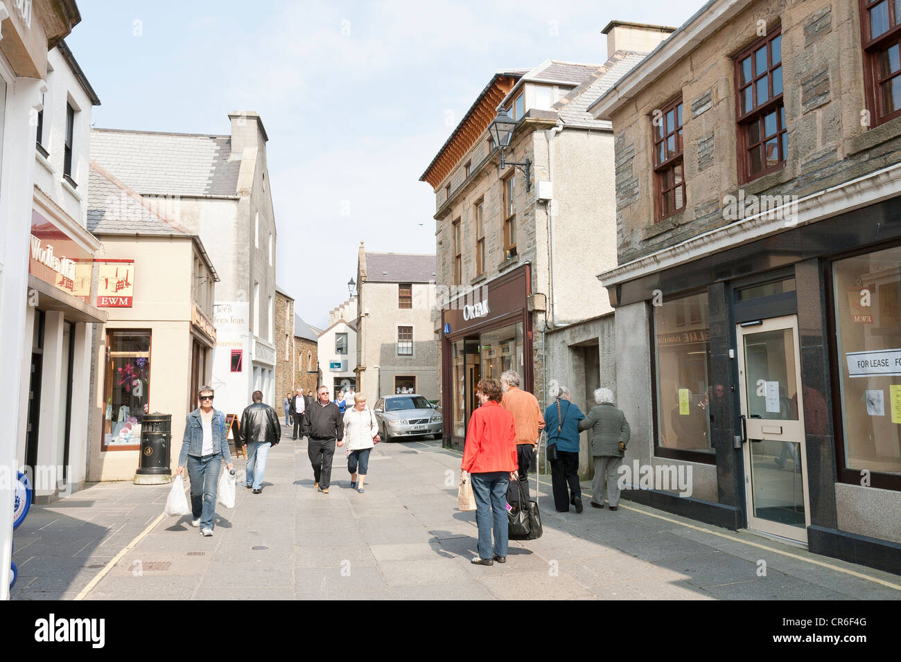An urban street scene in Kirkwall on the Orkney Islands Stock Photo Alamy