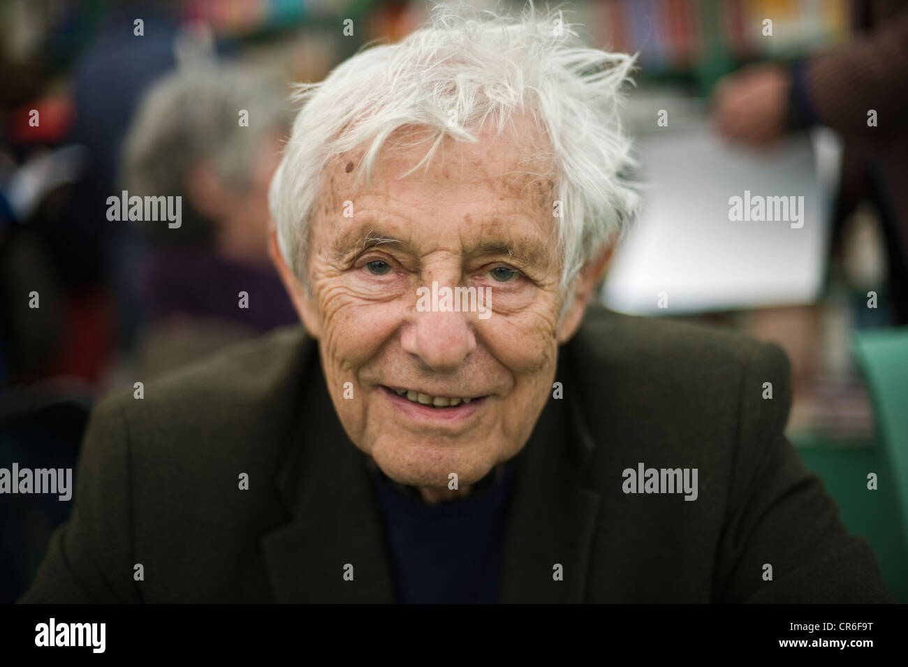 Dannie Abse, Welsh poet pictured at The Telegraph Hay Festival 2012, Hay-on-Wye, Powys, Wales, UK Stock Photo