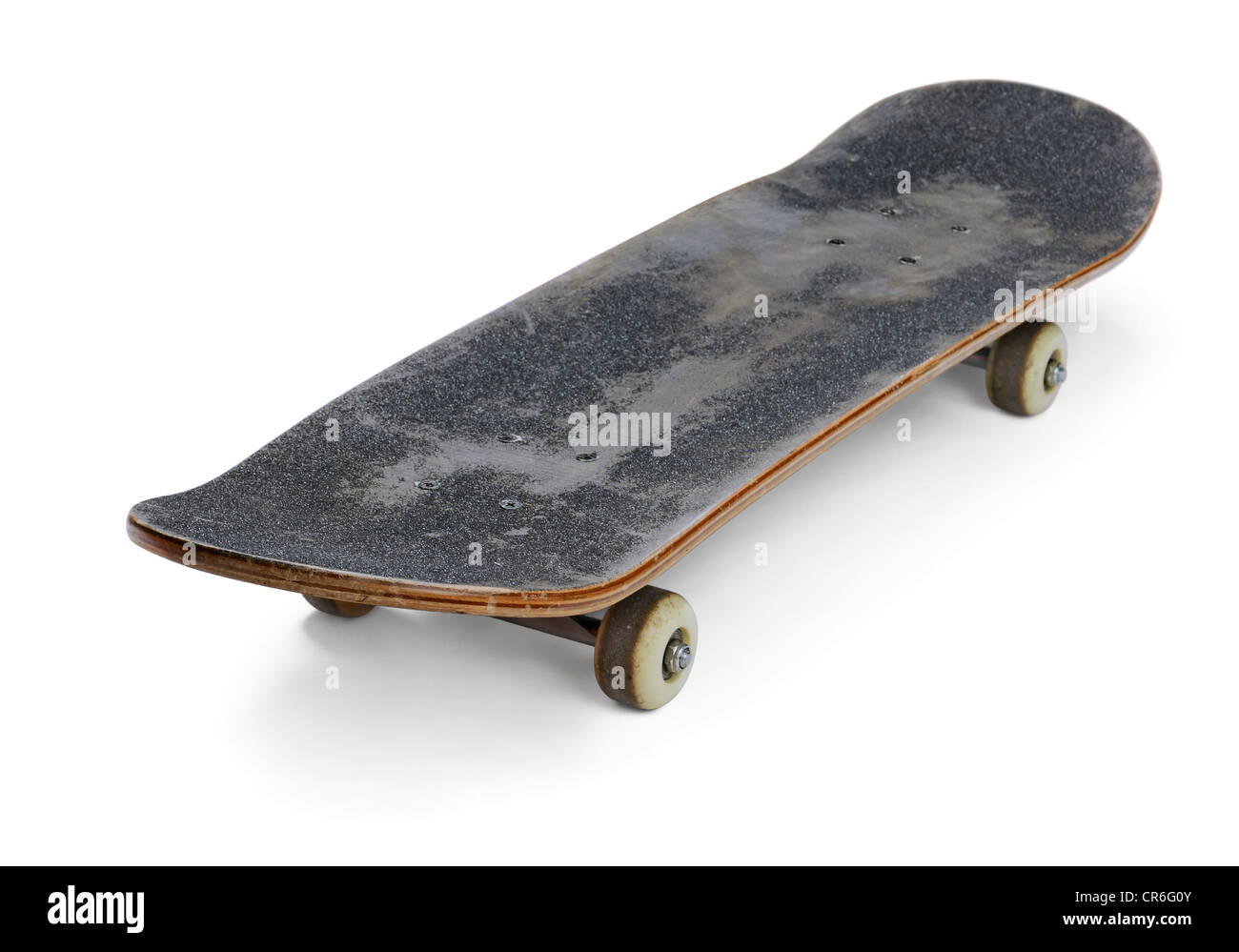 Old used skateboard isolated on white Stock Photo