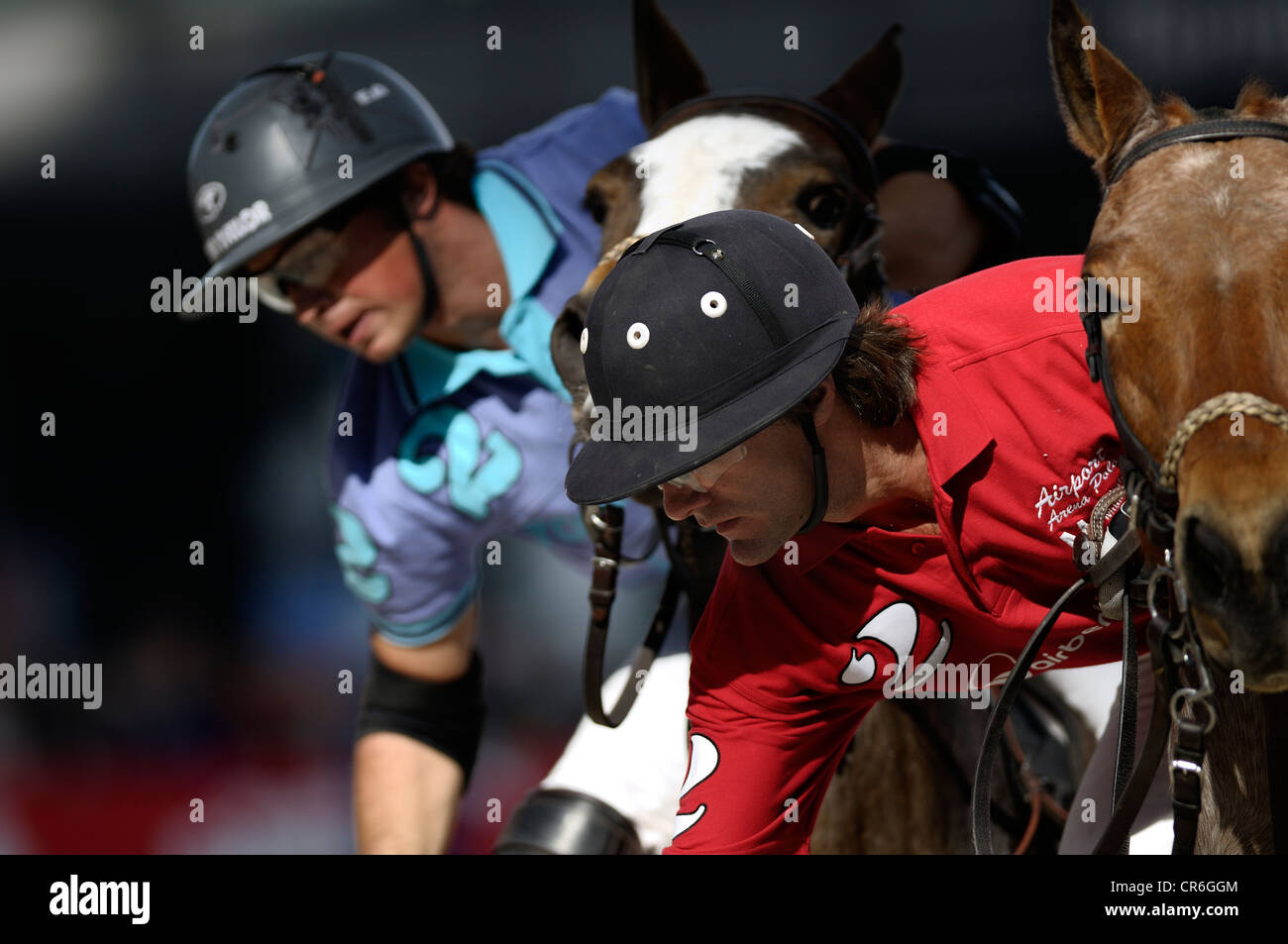 Patricio Gaynor, right, Air Berlin polo team, Eduardo Anca, left, Tom Tailor  polo team, Airport Arena Polo Event 2010, Munich Stock Photo - Alamy