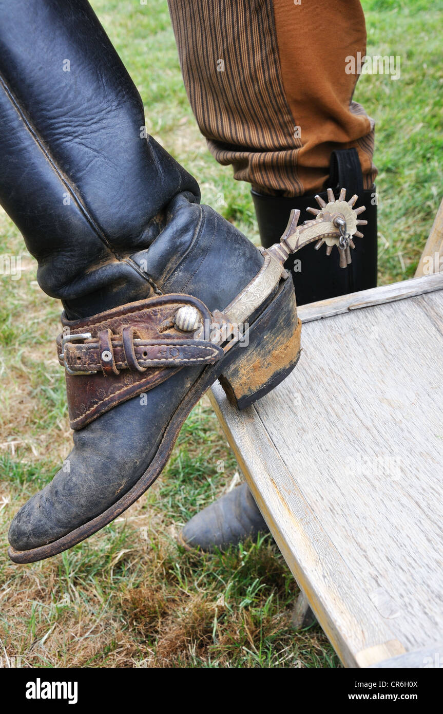 Vintage cowboy boots, Texas Stock Photo