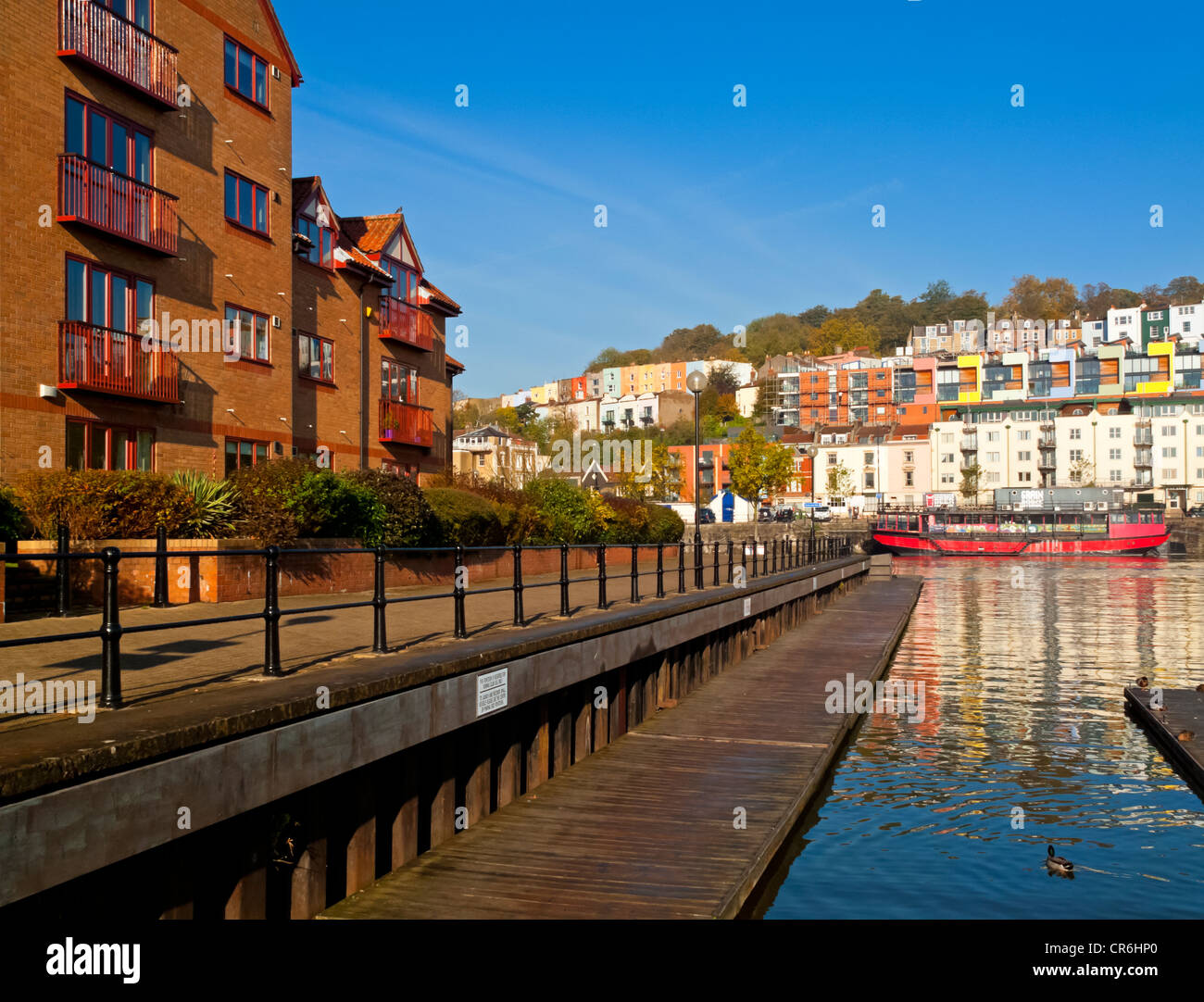 Flats on the quayside at Bristol Docks in Bristol City Centre England